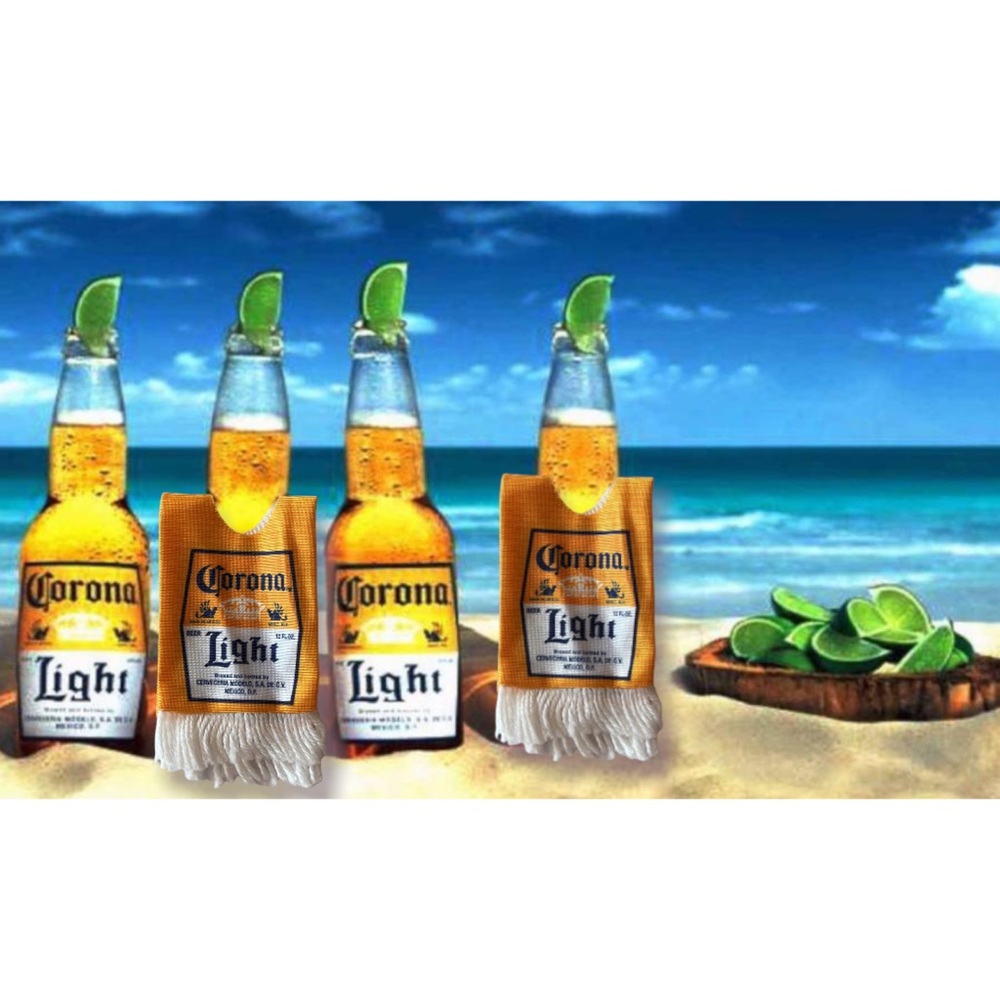 Corona Light Tiny Fringe Poncho Coozie